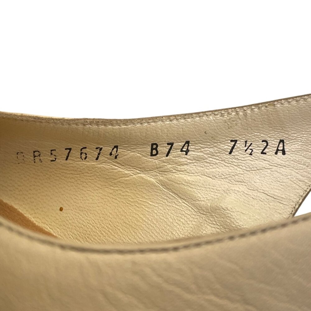 Salvatore Ferragamo Women’s White Leather Slingback Magnolia Carisa Heels 7.5 - Picture 5 of 11